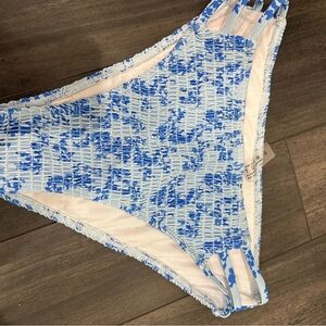 Blue Patterned Bikini Bottom NEVER WORN